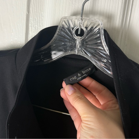 Rag & Bone Slade Braided Crop Ponte Blazer in Black 12 - Picture 9 of 11